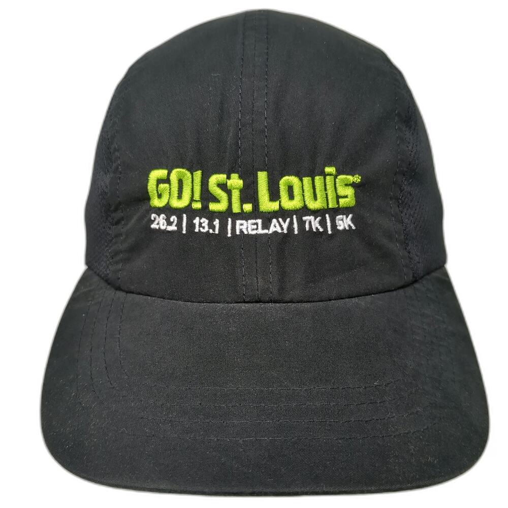 Headsweats GO! St. Louis Baseball Cap Black Green White One Size Mesh Runner Hat